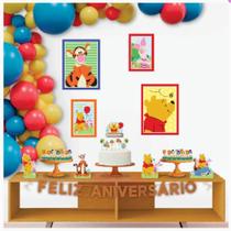 Decoração Festa Aniversário Infantil Bebe Ursinho Pooh Com 40 Enfeites Decoração Festa Aniversário Infantil Bebe Ursinho Pooh Com 40 Enfeites