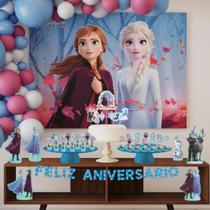 Decoração Festa Aniversário Infantil Frozen 2 Com 39 Enfeites - Piffer