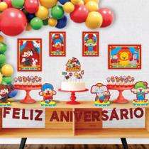 Decoração Festa Aniversário Infantil Tema Palhacinho de Circo Com 40 Enfeites