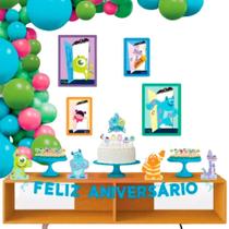 Decoração Festa Aniversario Pra Menino ou Menina Tema Monstros SA Com 40 Enfeites