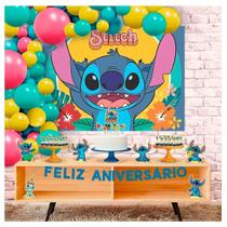 Decoração Festa Aniversário Stitch Infantil Com 39 Itens - Piffer
