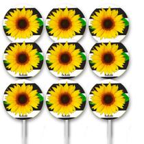 Decoração festa Girassol Tegs para doces 8 uni Decoração festa Girassol Tegs para doces 8 uni