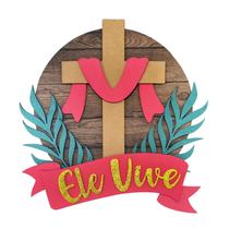 Decoração Festa Guirlanda Páscoa Cristã Ele Vive EVA