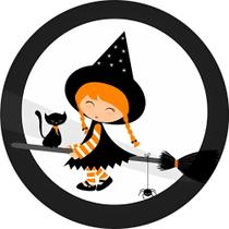 Decoração Festa Halloween Cutie Painel Redondo Sublimado Grande em Tecido Premium Veste Fácil 150 cm