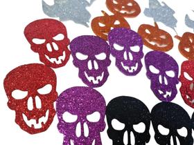 Decoração Festa Halloween Mini Figuras Em Eva Glitter 48Un
