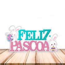 Decoração Festa Letreiro Feliz Páscoa Painel C/ Glitter 56cm Decoração Festa Letreiro Feliz Páscoa Painel C/ Glitter 56cm