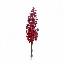 Decoração galho grande Azevinho Berry vermelho bolas grandes - 60cm Decoração galho grande Azevinho Berry vermelho bolas grandes - 60cm