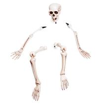 Decoração Halloween Casa e Jardim Esqueleto Humano Tamanho Real em Partes Com Estaca para Enterrar