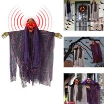 Decoração Halloween Caveira Assustador Com Som Terror Decoração Halloween Caveira Assustador Com Som Terror