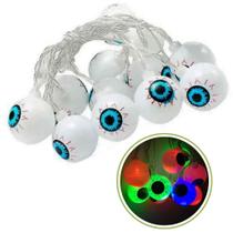 Decoração Halloween Cordão Luz Pisca Pisca de Olhos Assustadores Decoração Halloween Cordão Luz Pisca Pisca de Olhos Assustadores