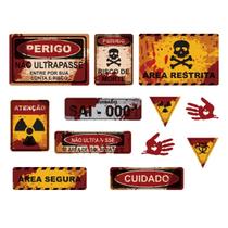 Decoração Halloween de Terror 2 Placas em EVA Painel com Sangue