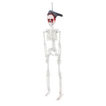 Decoração Halloween Esqueleto Faca na Caveira para Pendurar