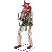 Decoração Halloween Palhaço Max e Pierre Preso na Gaiola 2 metros Boneco Brinquedo Animatronics Eletrônico Com Som Led e Movimentos Decoração Halloween Palhaço Max e Pierre Preso na Gaiola 2 metros Boneco Brinquedo Animatronics Eletrônico Com Som Led e Movimentos