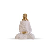 Decoração Imagem Estátua Jesus Cristo Meditando Em Gesso - 23 Cm