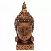 decoração indiana cabeça de buda tibetano em resina 13cm