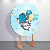 Decoração infantil festa com painel redondo capa Astronauta Galaxia Estrela tamanhos grande e mini