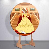 Decoração infantil festa com painel redondo capa Fera princesa Bela tamanhos grande e mini Decoração infantil festa com painel redondo capa Fera princesa Bela tamanhos grande e mini