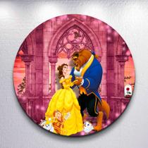 Decoração infantil festa com painel redondo capa Fera princesa Bela tamanhos grande e mini Decoração infantil festa com painel redondo capa Fera princesa Bela tamanhos grande e mini