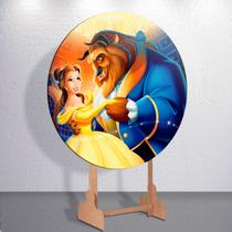 Decoração infantil festa com painel redondo capa Fera princesa Bela tamanhos grande e mini Decoração infantil festa com painel redondo capa Fera princesa Bela tamanhos grande e mini