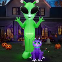 Decoração Inflável de Halloween TURNMEON - Alienígena e Gato Alienígena - 6 Pés