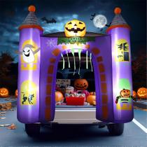 Decoração inflável de Halloween ZPISF Haunted Castle 1,7 m Decoração inflável de Halloween ZPISF Haunted Castle 1,7 m