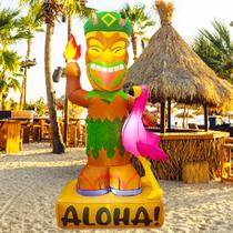 Decoração inflável OurWarm de Tiki Luau com luz LED, 152 cm Decoração inflável OurWarm de Tiki Luau com luz LED, 152 cm