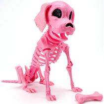 Decoração JOYIN Posable Dog Skeleton Halloween 32 cm rosa Decoração JOYIN Posable Dog Skeleton Halloween 32 cm rosa