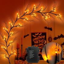 Decoração Krissing Halloween Willow Vine Twig Garland de 6 pés