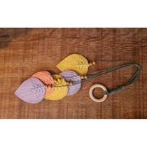 decoração macramê folhas