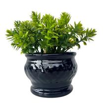 Decoração mesa aparador vaso cachepô preto moderno decor