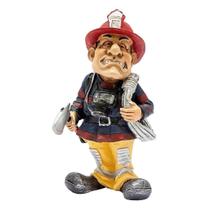 Decoração Miniatura Caricatura De Profissão Bombeiro Em Resina 22cm