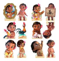 Decoração Moana Baby - 10 Displays De 20cm Totens