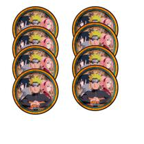 Decoração Naruto festa aniversário Pratos redondo 18cm 8 uni Decoração Naruto festa aniversário Pratos redondo 18cm 8 uni