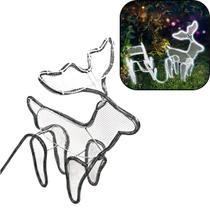 Decoração Natal Armação Rena Led 127v Varanda Jardim Pisca