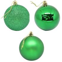 Decoracao natal bola 5cm fosca/lisa/glit.verde pct.c/06- kit