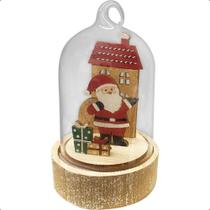 Decoração Natal Bola pra Arvore com Led em Formato de Cúpula Papai Noel