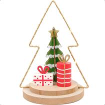 Decoração Natal em Madeira de Luxo Mini Arvore Iluminada com LED pra Mesa Aparador Rack Enfeite Natalino Presente Decoração Natal em Madeira de Luxo Mini Arvore Iluminada com LED pra Mesa Aparador Rack Enfeite Natalino Presente
