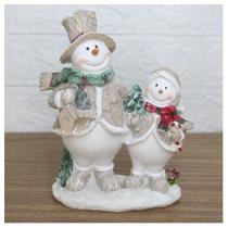 Decoração Natal Papai Boneco De Neve Resina 20,5cm