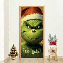 Decoração Natalina Personagem Verde Divertido Capa Para Porta Natal Festa Enfeite Alegre Casa