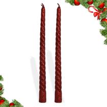 Decoração Natalina Vela Castiçal Kit 2 Und 25cm - Wincy Natal