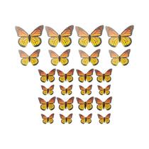 Decoração Para Casa Borboleta Laranja Com Asas Flexíveis Figurinha De Plástico Resistente Com