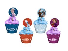 Decoração para Cupcake com enfeite Festa Frozen 2 - 12 Uni Regina Festas - Inspire sua Festa Loja
