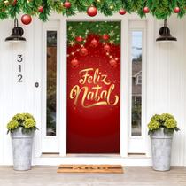 Decoração para Natal Papai Noel Capa de Porta ou Painel de Mesa em Tecido Veste Fácil com Elástico Decoração para Natal Papai Noel Capa de Porta ou Painel de Mesa em Tecido Veste Fácil com Elástico