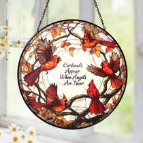 Decoração para pendurar janelas com vitrais Suncatcher Cardinal Tatkuink