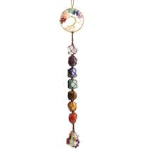 Decoração para pendurar na parede 7 Chakra Stone Healing Crystal Tree