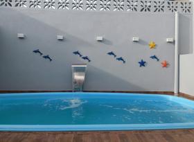 Decoração Parede Piscina Praia Mar Cavalo Marinho Fibra 63cm - MJDECOR