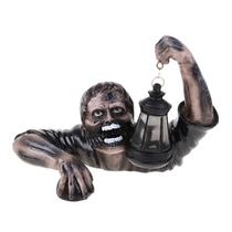 Decoração personalizada de Halloween Estátua do Jardim Zumbi com Lanterna Ao Ar Livre Quintal