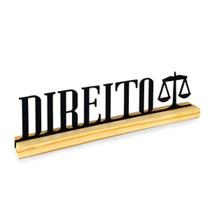 Decoração Profissão Direito Placa Formatura Advogado Madeira com Símbolo - WoodSpot