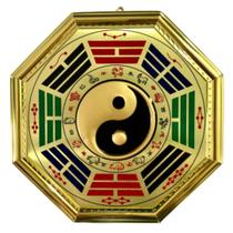 Decoração Quadro Baguá Céu Posterior Feng Shui Yin Yang Colorido 17cm