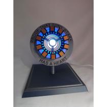 Decoração reator arc do homem de ferro 3d com luz usb prova que tony stark tem coração
